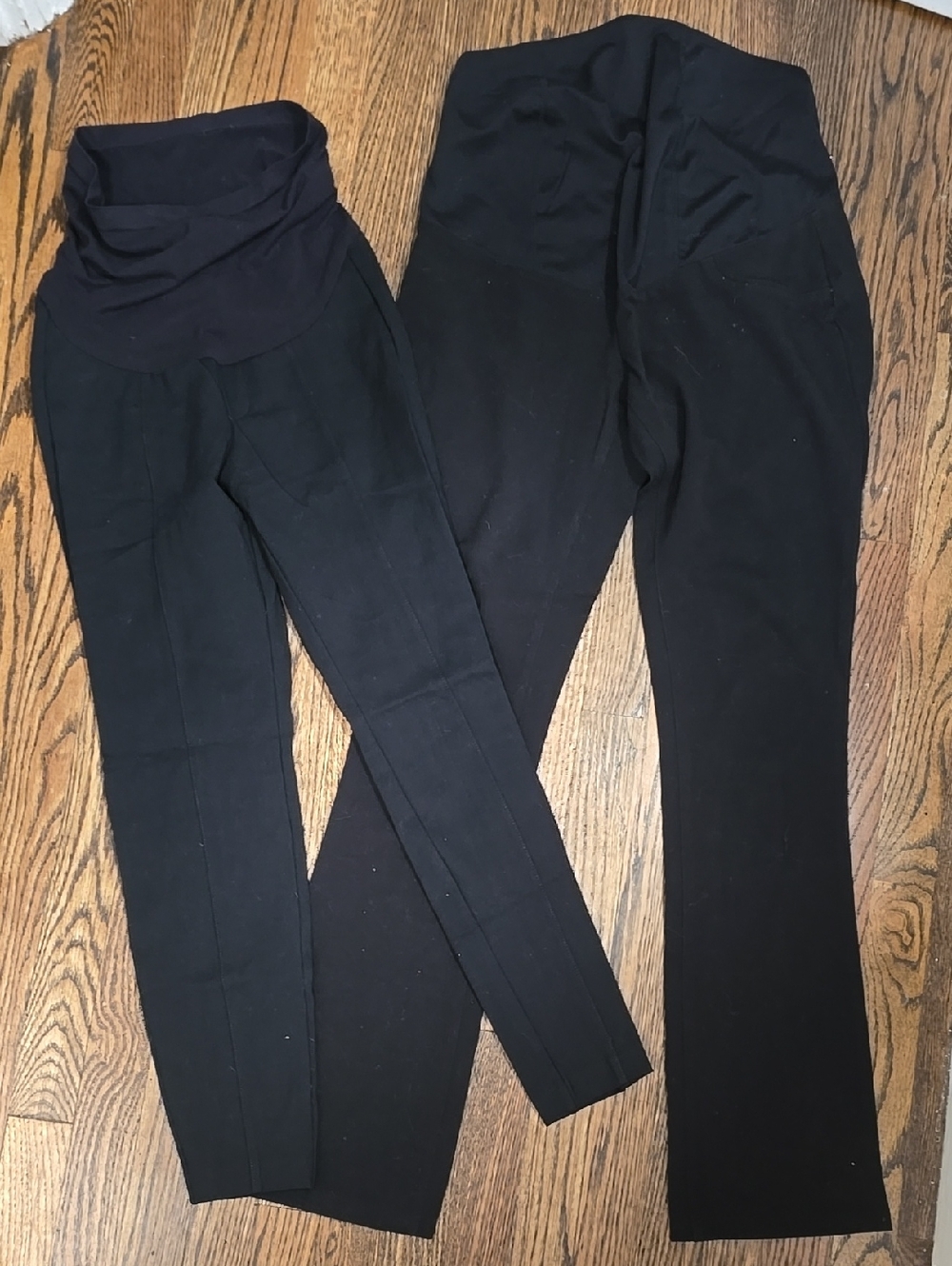 Bundle Two Pairs Mixed Brands Black Maternity Pants/ Small